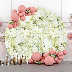 Lofaris Creamy Floral Petal Wall Holy Round Wedding Backdrop