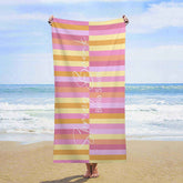Lofaris Creamy Pink Orange Cute Custom Beach Towel For Girl