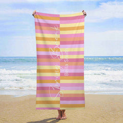 Lofaris Creamy Pink Orange Cute Custom Beach Towel For Girl