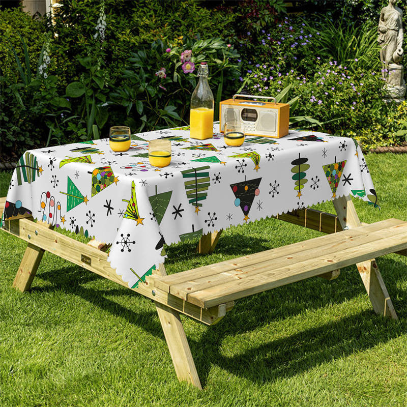 Lofaris Creative Geometric Christmas Trees Repeat Tablecloth