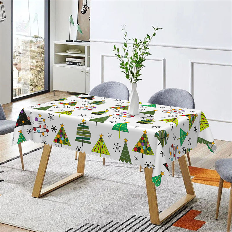 Lofaris Creative Geometric Christmas Trees Repeat Tablecloth