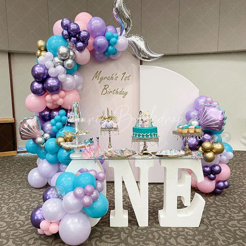 Lofaris Custom Uneven Arch Backdrop Cover with Photo Text
