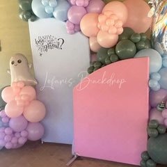 Lofaris Custom Uneven Arch Backdrop Cover with Photo Text