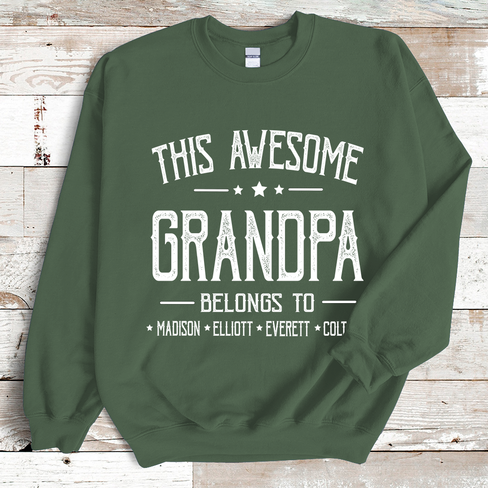 Lofaris Custom Awesome Grandpa Belongs Kids Gift Sweatshirt