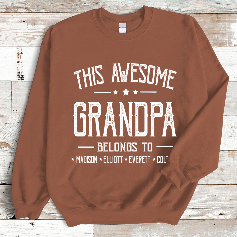 Lofaris Custom Awesome Grandpa Belongs Kids Gift Sweatshirt