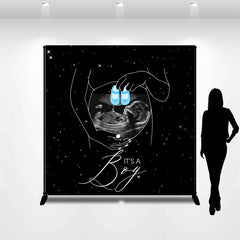 Lofaris Custom B Ultrasound Universe Boy Baby Shower Backdrop