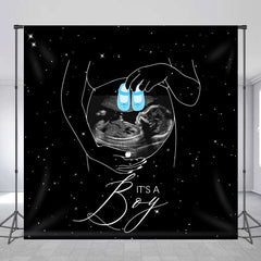 Lofaris Custom B Ultrasound Universe Boy Baby Shower Backdrop