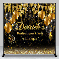 Lofaris Custom Balloons Black Gold Retirement Party Backdrop
