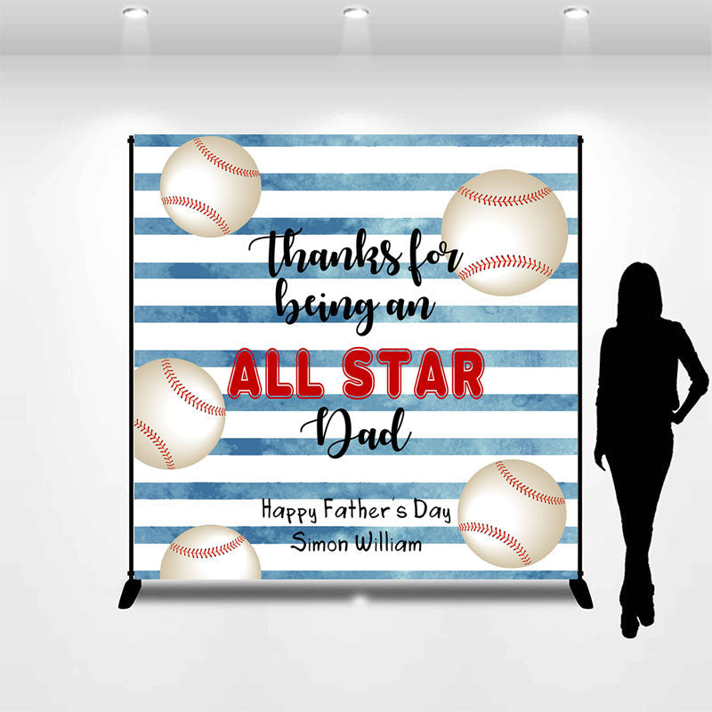 Lofaris Custom Baseball All Star Happy Fathers Day Backdrop