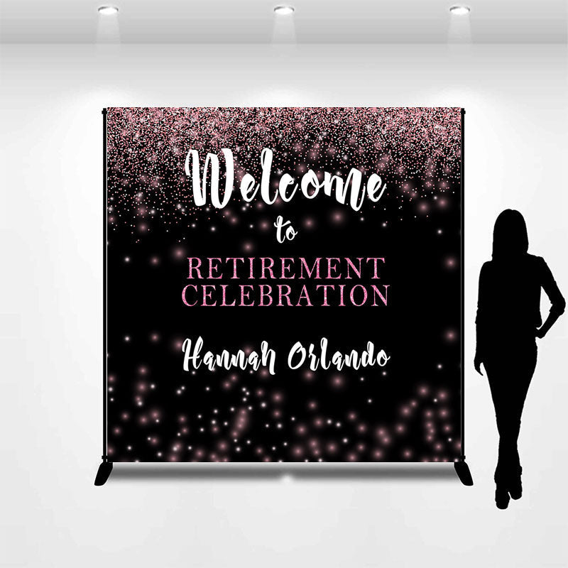 Lofaris Custom Black Bokeh Retirement Celebration Backdrop