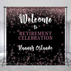 Lofaris Custom Black Bokeh Retirement Celebration Backdrop