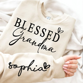Lofaris Custom Blessed Grandma And Kids Heart Sweatshirt