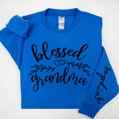 Lofaris Custom Blessed Grandma Leaves Heart Sweatshirt