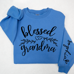 Lofaris Custom Blessed Grandma Leaves Heart Sweatshirt