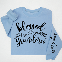 Lofaris Custom Blessed Grandma Leaves Heart Sweatshirt