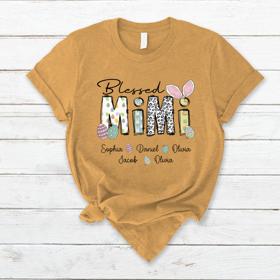 Lofaris Custom Blessed Mimi And Kids Easter Day Gift T-Shirt