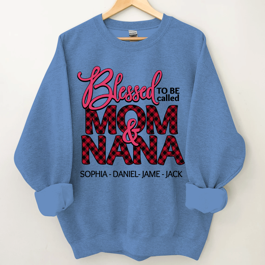 Lofaris Custom Blessed To be Called Mom And Nana Sweatshirt