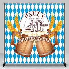 Lofaris Custom Blue Rhombus Beer Birthdayfest Party Backdrop