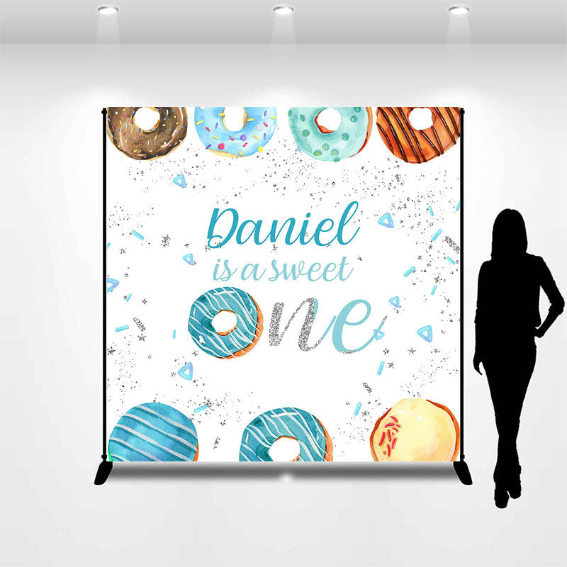 Lofaris Custom Blue Sweet One Birthday Party Backdrop For Kid