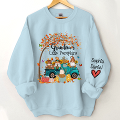 Lofaris Custom Blue Truck Gnomes Autumn Tree Sweatshirt