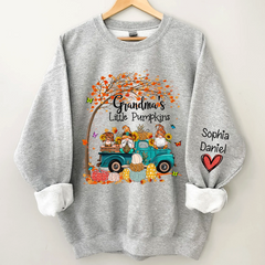 Lofaris Custom Blue Truck Gnomes Autumn Tree Sweatshirt
