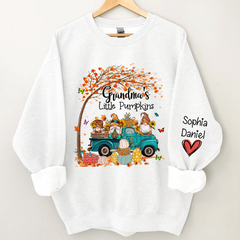 Lofaris Custom Blue Truck Gnomes Autumn Tree Sweatshirt