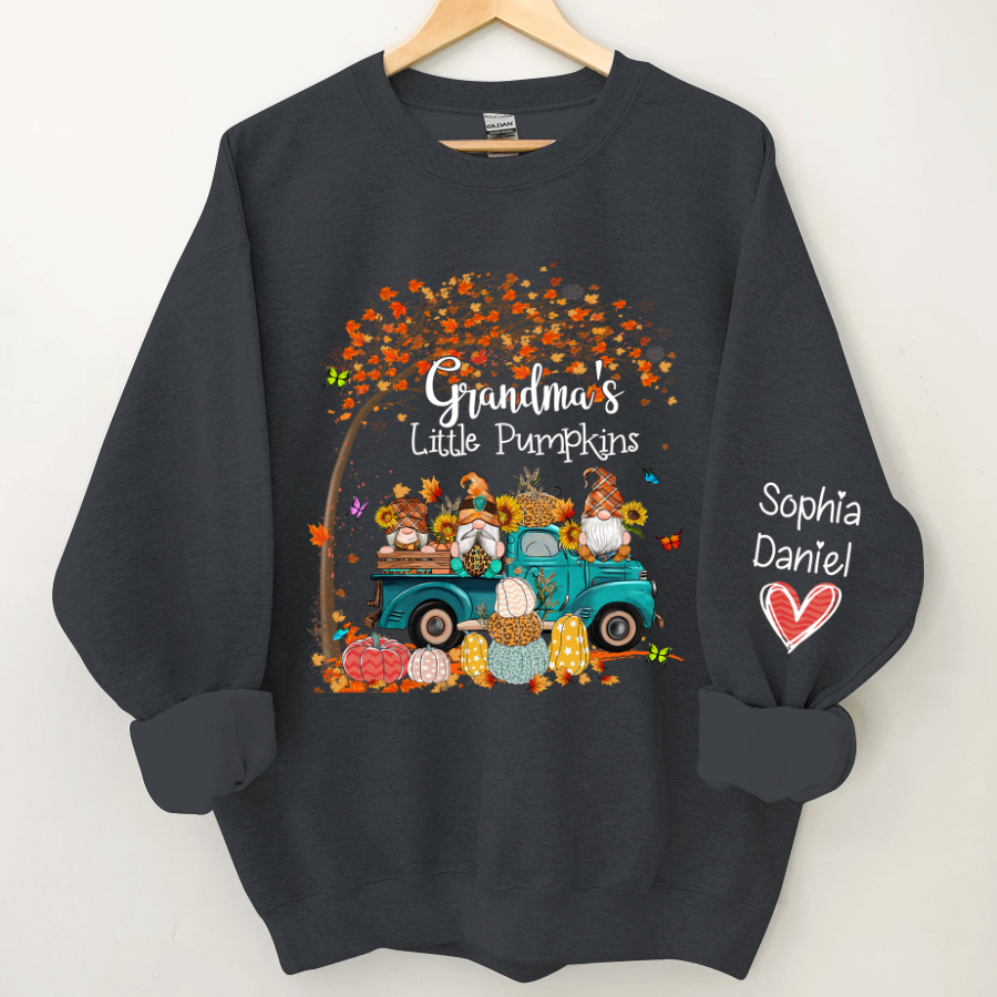 Lofaris Custom Blue Truck Gnomes Autumn Tree Sweatshirt