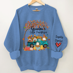 Lofaris Custom Blue Truck Gnomes Autumn Tree Sweatshirt