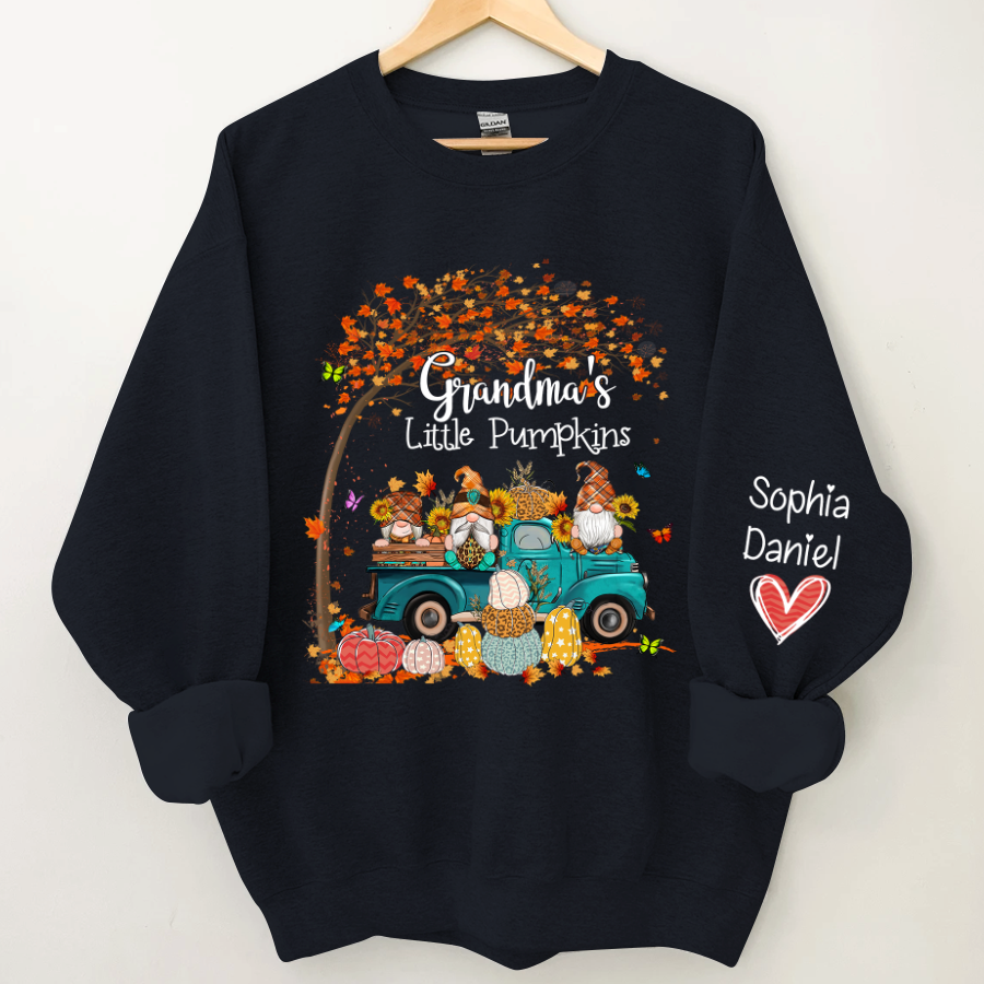 Lofaris Custom Blue Truck Gnomes Autumn Tree Sweatshirt