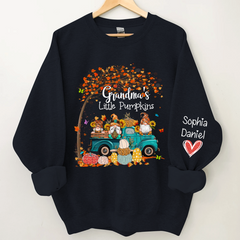 Lofaris Custom Blue Truck Gnomes Autumn Tree Sweatshirt