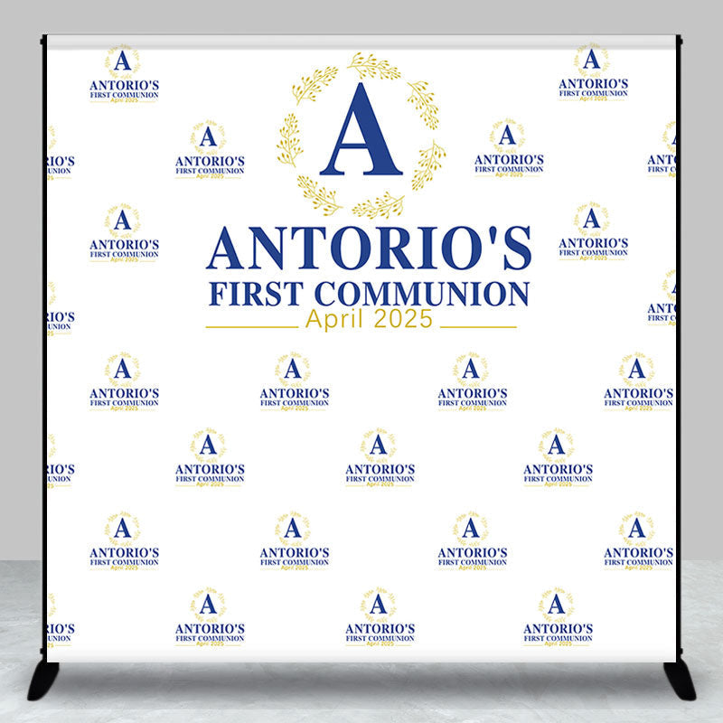 Lofaris Custom Blue Words Step And Repeat Baptism Backdrop