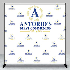 Lofaris Custom Blue Words Step And Repeat Baptism Backdrop