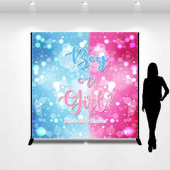 Lofaris Custom Bokeh Pink Blue Baby Shower Backdrop for Party