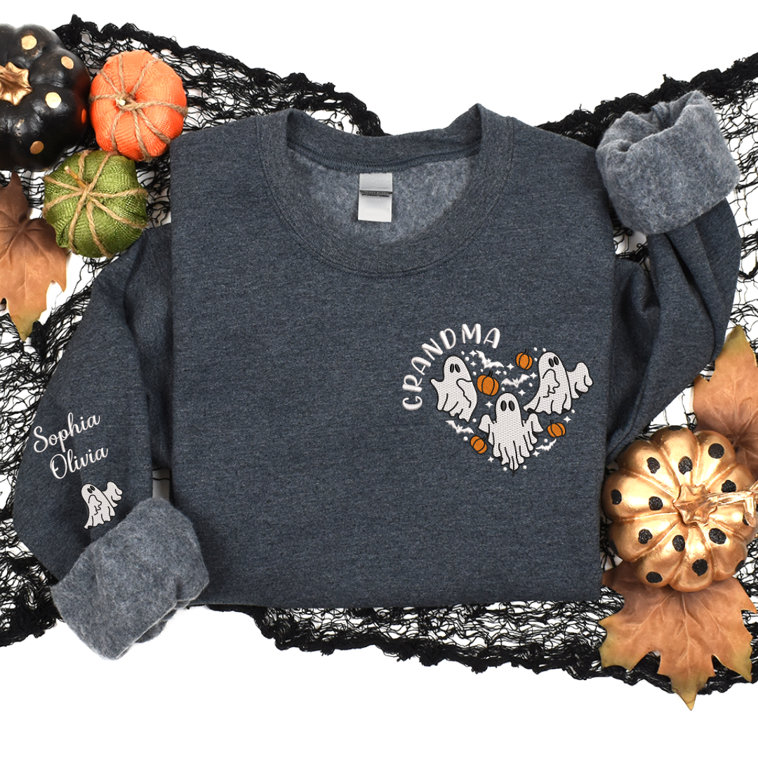 Lofaris Custom Boo Heart Cute Grandma Halloween Sweatshirt
