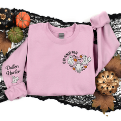 Lofaris Custom Boo Heart Cute Grandma Halloween Sweatshirt