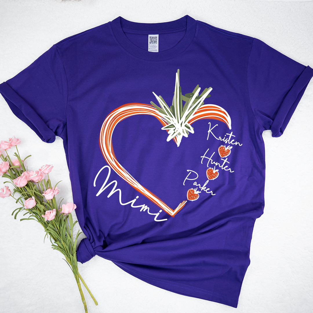 Lofaris Custom Carrot Heart Mimi And Kids Easter Day T-Shirt