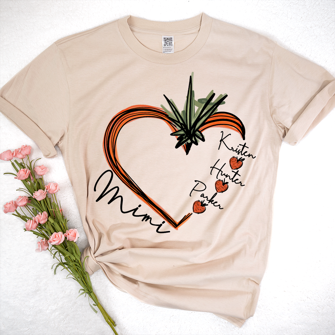 Lofaris Custom Carrot Heart Mimi And Kids Easter Day T-Shirt