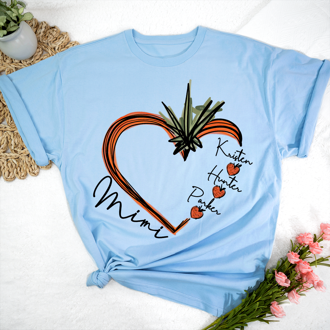 Lofaris Custom Carrot Heart Mimi And Kids Easter Day T-Shirt