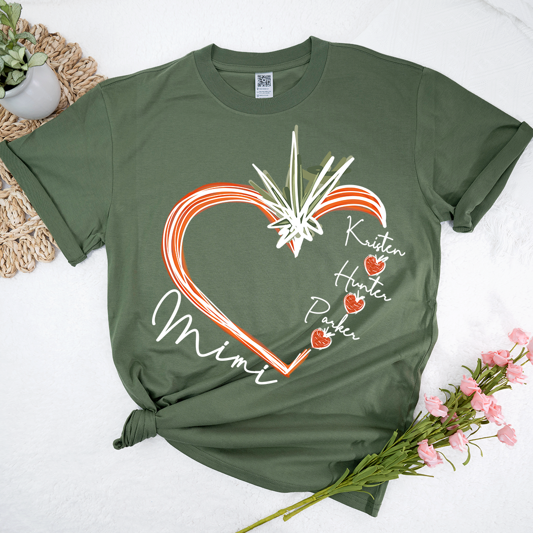 Lofaris Custom Carrot Heart Mimi And Kids Easter Day T-Shirt