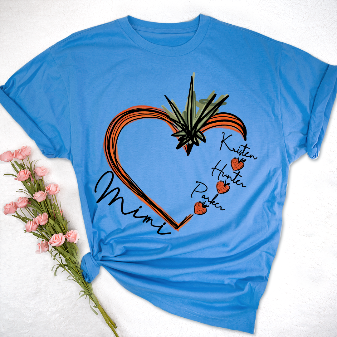 Lofaris Custom Carrot Heart Mimi And Kids Easter Day T-Shirt