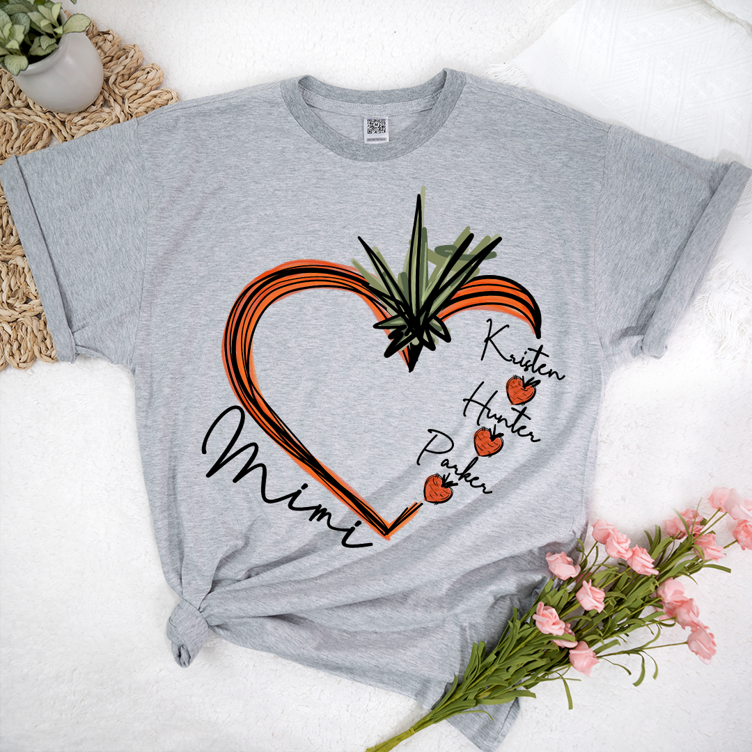 Lofaris Custom Carrot Heart Mimi And Kids Easter Day T-Shirt