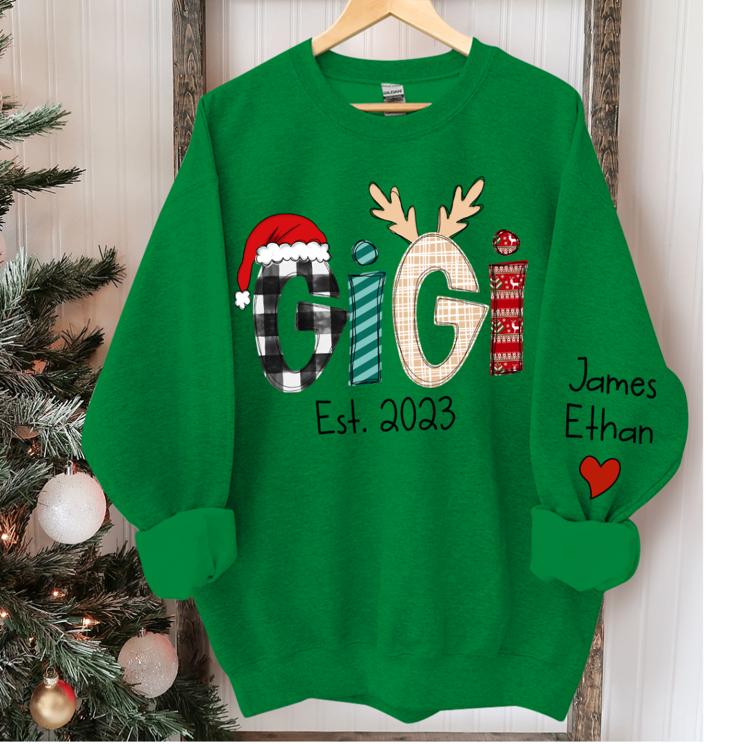 Lofaris Custom Christmas Gigi Grandma Mimi Est Year And Kids CTH01 Sweatshirt