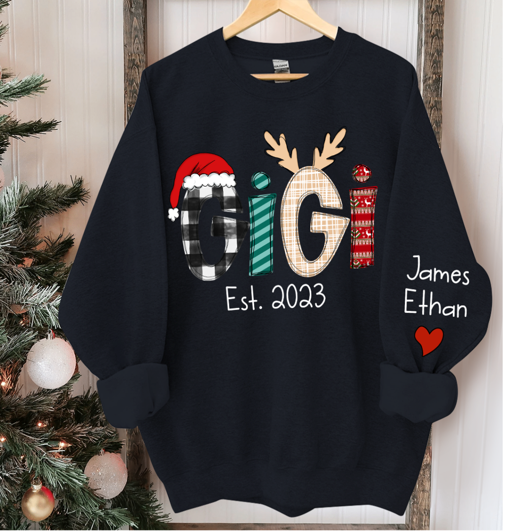 Lofaris Custom Christmas Gigi Grandma Mimi Est Year And Kids CTH01 Sweatshirt