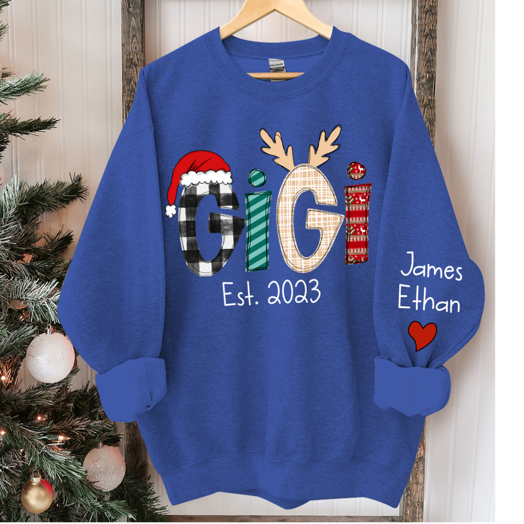 Lofaris Custom Christmas Gigi Grandma Mimi Est Year And Kids CTH01 Sweatshirt