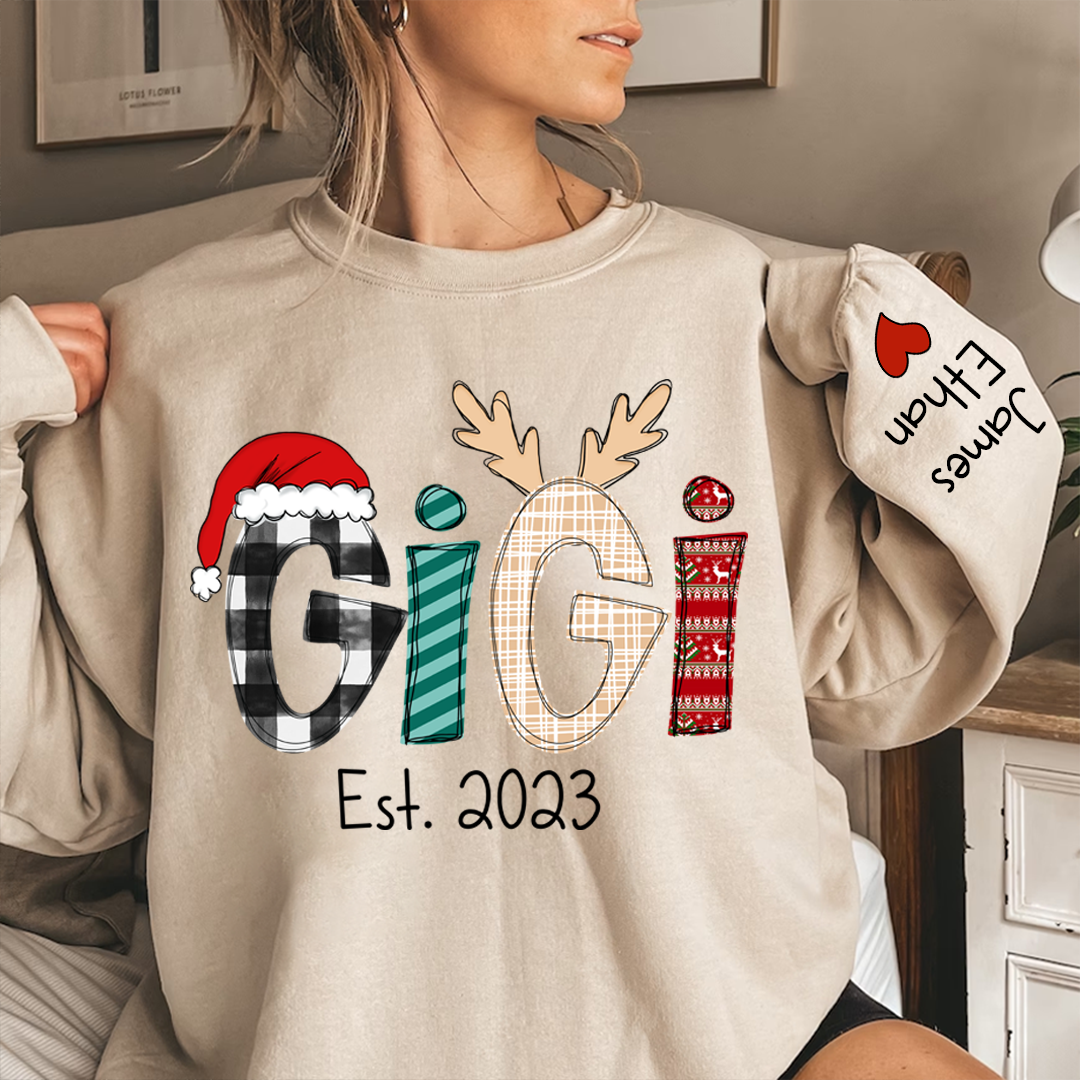 Lofaris Custom Christmas Gigi Grandma Mimi Est Year And Kids CTH01 Sweatshirt