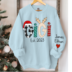 Lofaris Custom Christmas Gigi Grandma Mimi Est Year And Kids CTH01 Sweatshirt