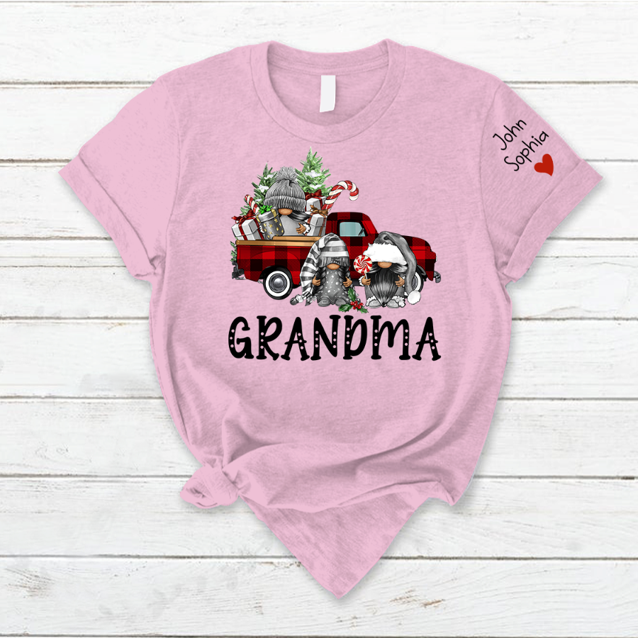 Lofaris Custom Christmas Gnome Grandma And Kids T - Shirt