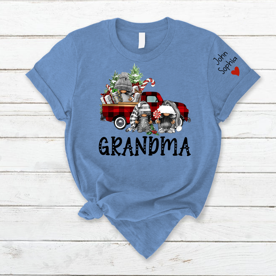 Lofaris Custom Christmas Gnome Grandma And Kids T - Shirt