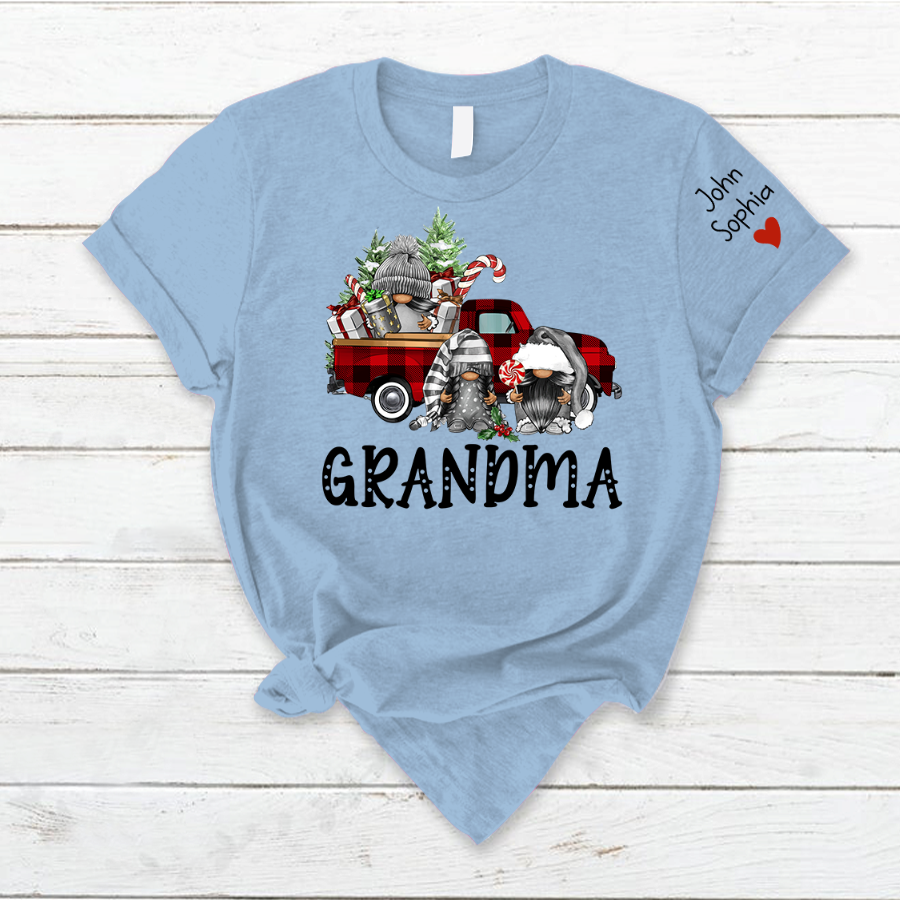 Lofaris Custom Christmas Gnome Grandma And Kids T - Shirt