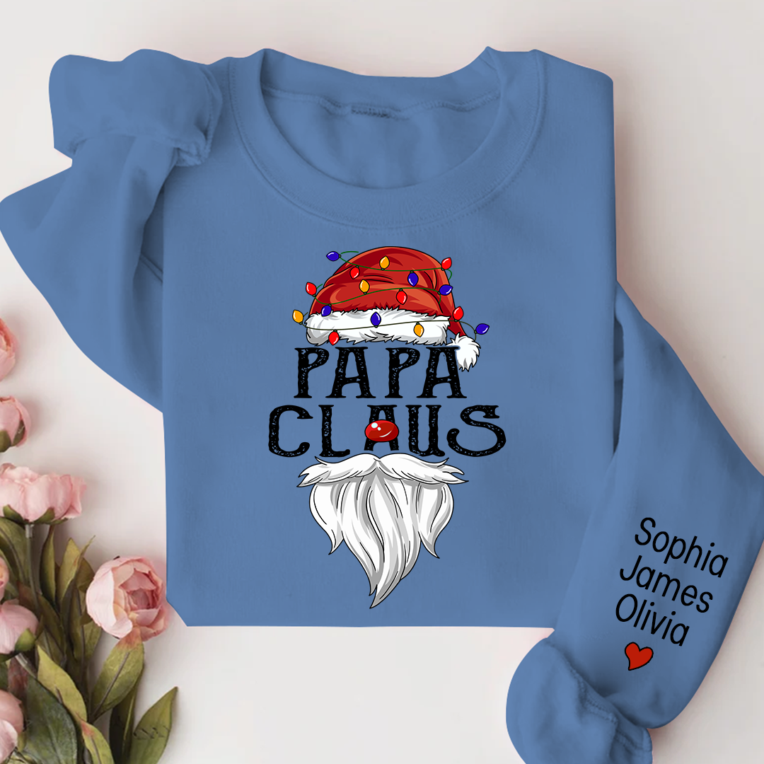 Lofaris Custom Christmas Papa Claus Gift Name Sweatshirt